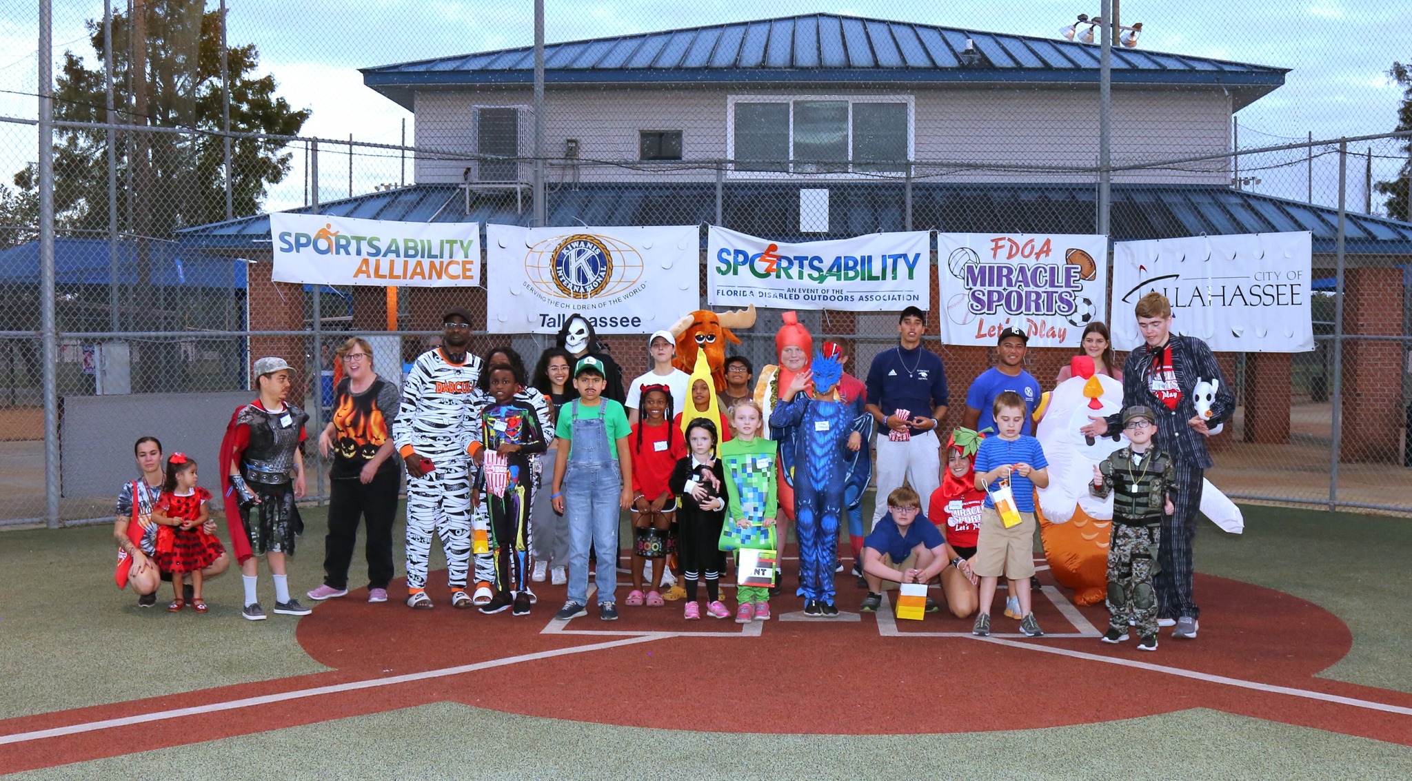 youth miracle sports participants dressed up for trick or treating