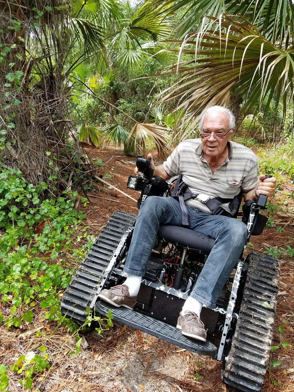 man using an all-terrain mobility device