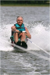 FDOA Founder David Jones sit water skiing